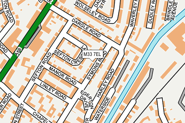 M33 7EL map - OS OpenMap – Local (Ordnance Survey)