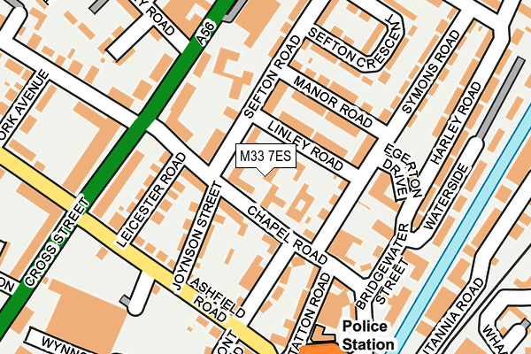 M33 7ES map - OS OpenMap – Local (Ordnance Survey)