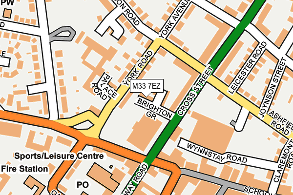 M33 7EZ map - OS OpenMap – Local (Ordnance Survey)