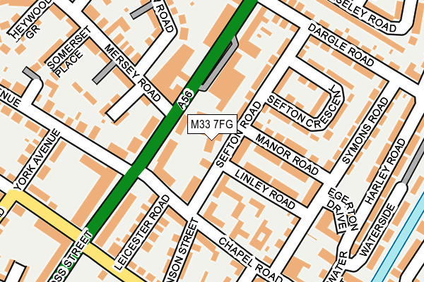 M33 7FG map - OS OpenMap – Local (Ordnance Survey)