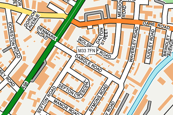 M33 7FN map - OS OpenMap – Local (Ordnance Survey)