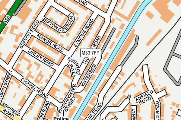 M33 7FP map - OS OpenMap – Local (Ordnance Survey)