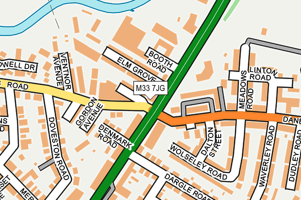 M33 7JG map - OS OpenMap – Local (Ordnance Survey)