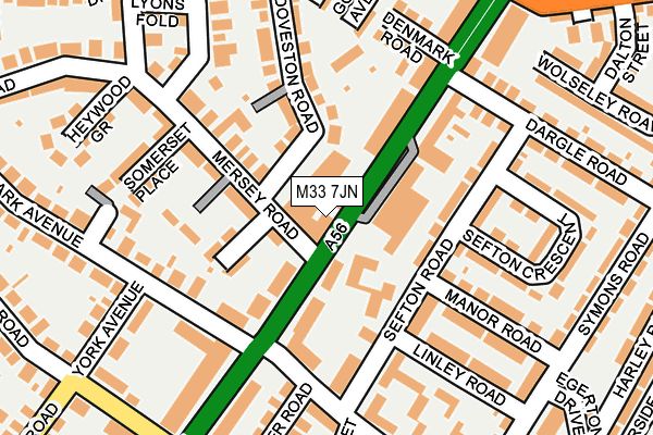 M33 7JN map - OS OpenMap – Local (Ordnance Survey)