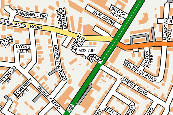 M33 7JP map - OS OpenMap – Local (Ordnance Survey)