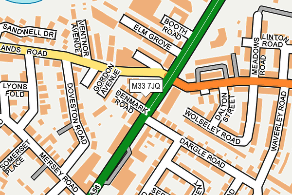M33 7JQ map - OS OpenMap – Local (Ordnance Survey)