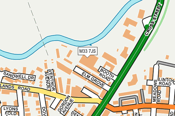 M33 7JS map - OS OpenMap – Local (Ordnance Survey)