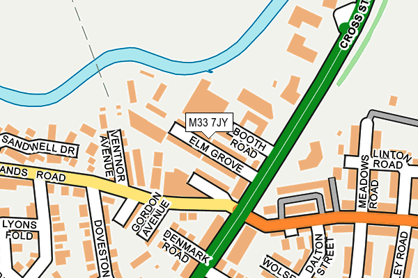 M33 7JY map - OS OpenMap – Local (Ordnance Survey)