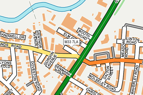 M33 7LA map - OS OpenMap – Local (Ordnance Survey)