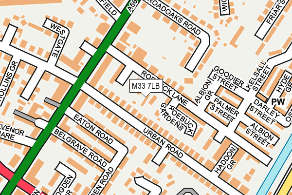 M33 7LB map - OS OpenMap – Local (Ordnance Survey)
