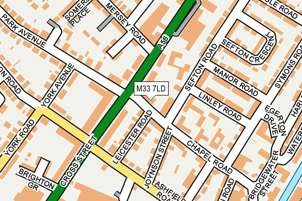 M33 7LD map - OS OpenMap – Local (Ordnance Survey)