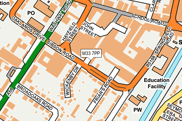 M33 7PP map - OS OpenMap – Local (Ordnance Survey)