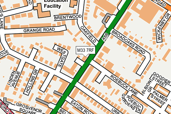 M33 7RF map - OS OpenMap – Local (Ordnance Survey)