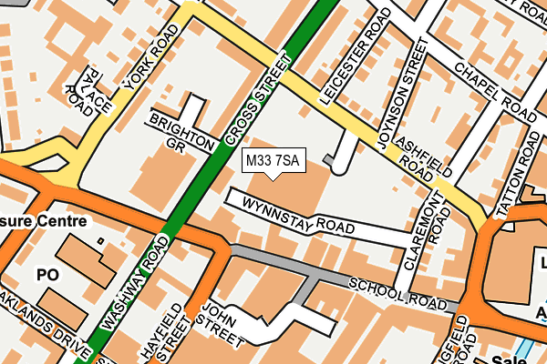 M33 7SA map - OS OpenMap – Local (Ordnance Survey)