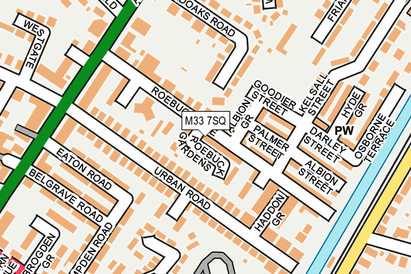 M33 7SQ map - OS OpenMap – Local (Ordnance Survey)