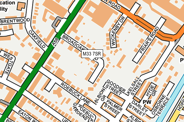 M33 7SR map - OS OpenMap – Local (Ordnance Survey)