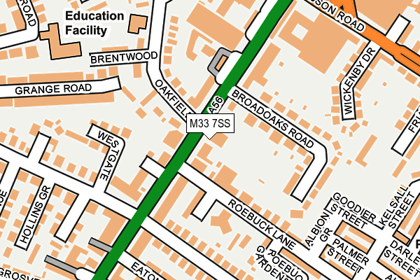 M33 7SS map - OS OpenMap – Local (Ordnance Survey)