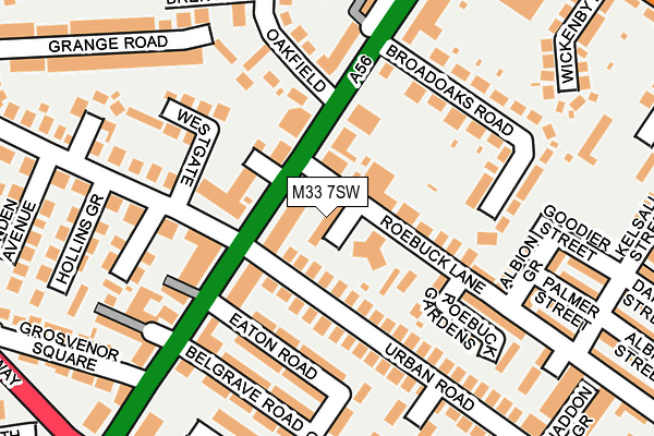 M33 7SW map - OS OpenMap – Local (Ordnance Survey)