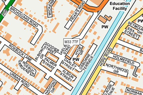 M33 7TF map - OS OpenMap – Local (Ordnance Survey)