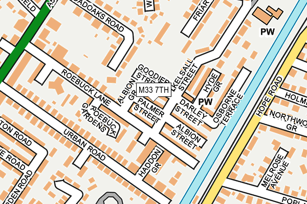 M33 7TH map - OS OpenMap – Local (Ordnance Survey)