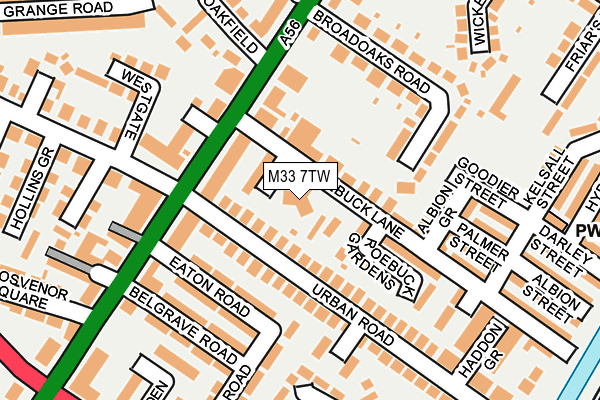 M33 7TW map - OS OpenMap – Local (Ordnance Survey)