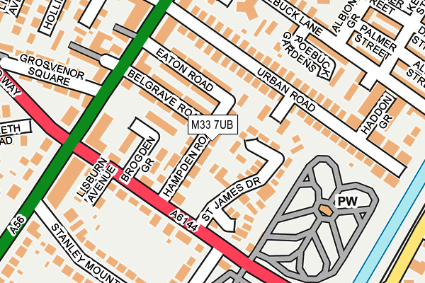 M33 7UB map - OS OpenMap – Local (Ordnance Survey)