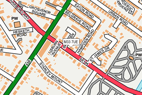 M33 7UE map - OS OpenMap – Local (Ordnance Survey)