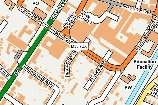 M33 7UX map - OS OpenMap – Local (Ordnance Survey)