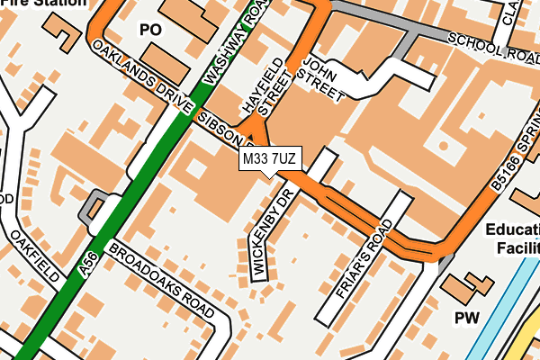 M33 7UZ map - OS OpenMap – Local (Ordnance Survey)