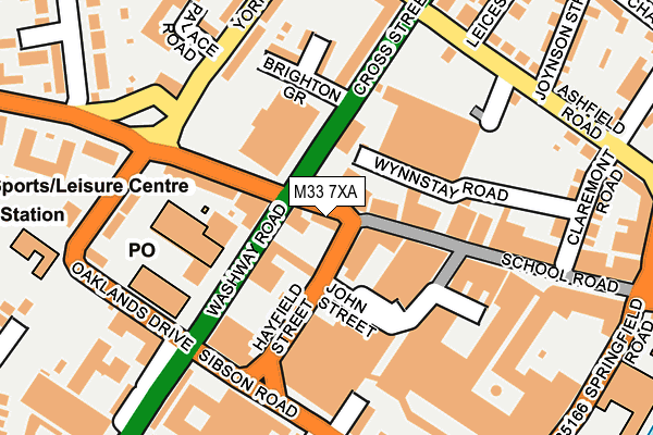 M33 7XA map - OS OpenMap – Local (Ordnance Survey)