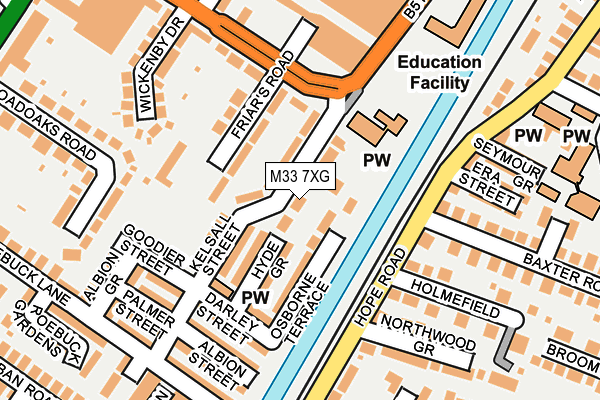 M33 7XG map - OS OpenMap – Local (Ordnance Survey)