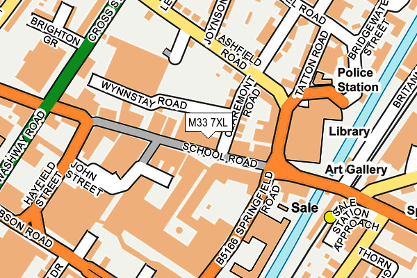 M33 7XL map - OS OpenMap – Local (Ordnance Survey)