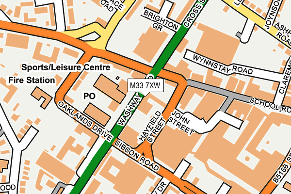 M33 7XW map - OS OpenMap – Local (Ordnance Survey)