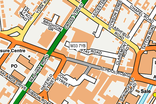 M33 7YB map - OS OpenMap – Local (Ordnance Survey)