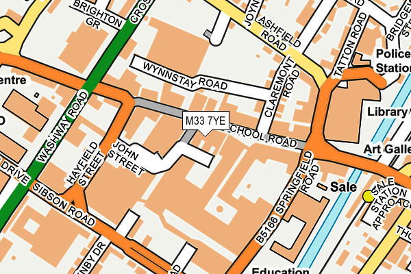 M33 7YE map - OS OpenMap – Local (Ordnance Survey)