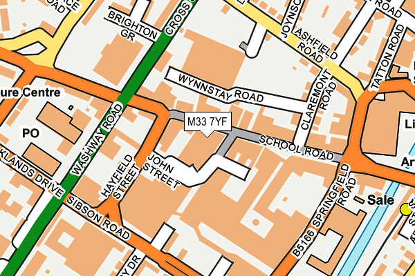 M33 7YF map - OS OpenMap – Local (Ordnance Survey)