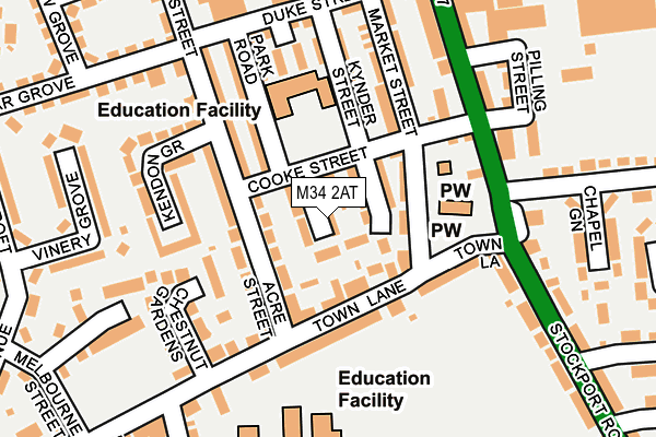 M34 2AT map - OS OpenMap – Local (Ordnance Survey)