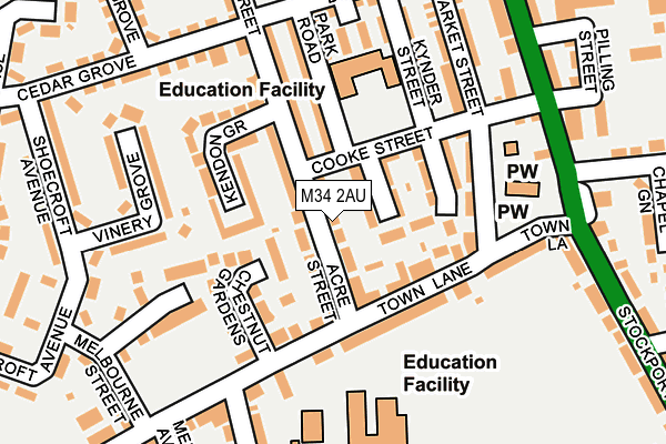 M34 2AU map - OS OpenMap – Local (Ordnance Survey)