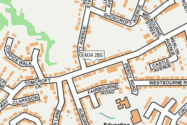 M34 2BS map - OS OpenMap – Local (Ordnance Survey)