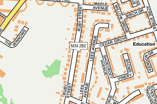 M34 2BZ map - OS OpenMap – Local (Ordnance Survey)
