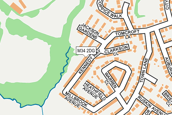 M34 2DG map - OS OpenMap – Local (Ordnance Survey)