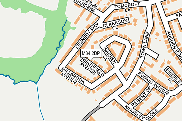 M34 2DP map - OS OpenMap – Local (Ordnance Survey)