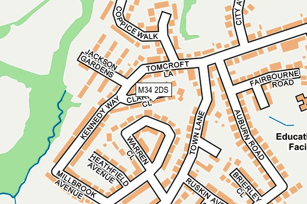 M34 2DS map - OS OpenMap – Local (Ordnance Survey)