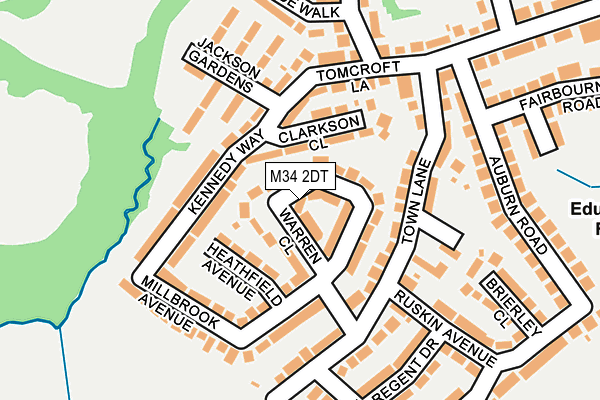 M34 2DT map - OS OpenMap – Local (Ordnance Survey)
