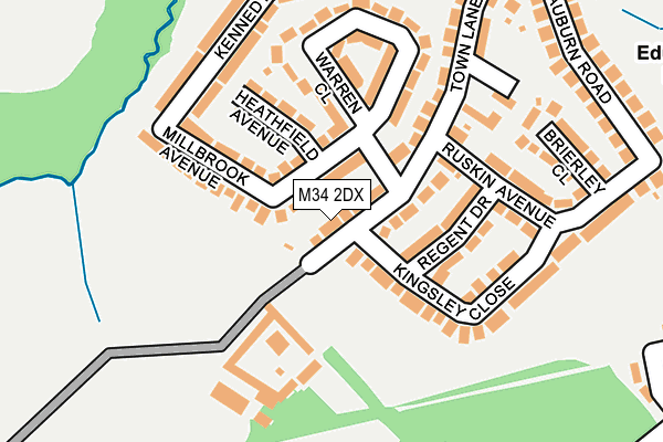 M34 2DX map - OS OpenMap – Local (Ordnance Survey)