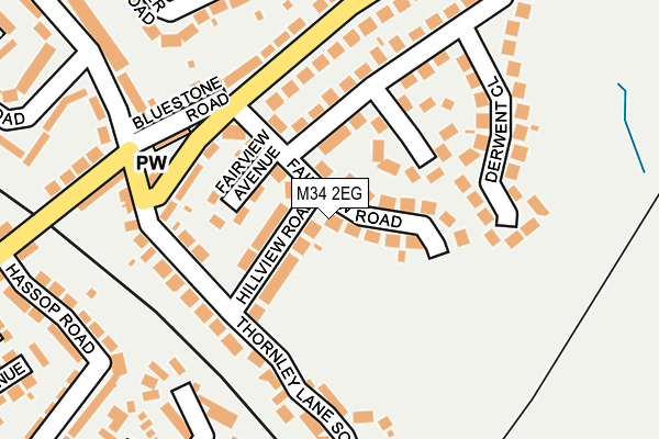 M34 2EG map - OS OpenMap – Local (Ordnance Survey)