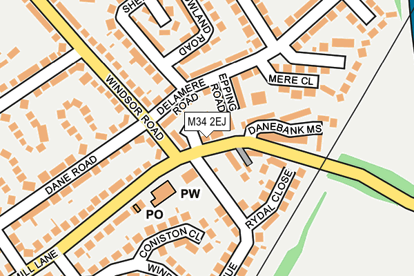 M34 2EJ map - OS OpenMap – Local (Ordnance Survey)