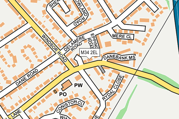 M34 2EL map - OS OpenMap – Local (Ordnance Survey)