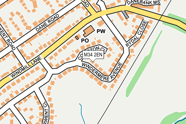 M34 2EN map - OS OpenMap – Local (Ordnance Survey)