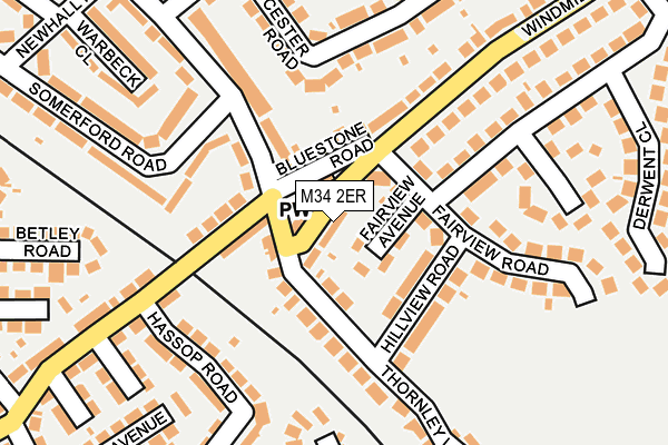 M34 2ER map - OS OpenMap – Local (Ordnance Survey)